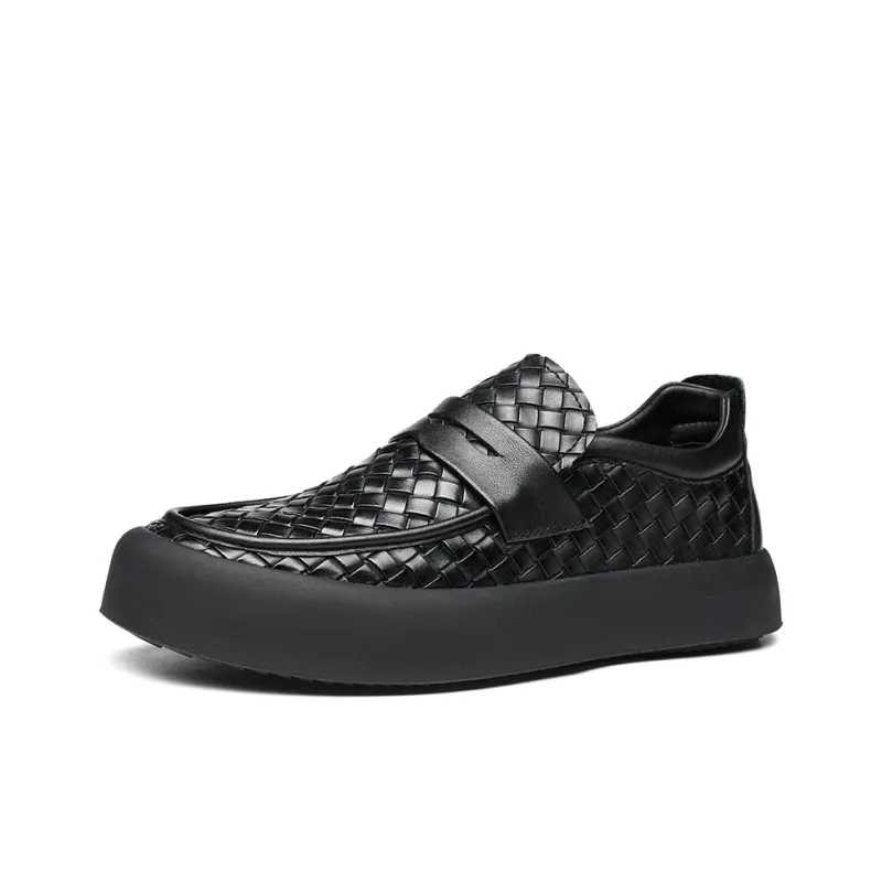 FAPAI Men's Casual Shoes Men Low Top Black-0