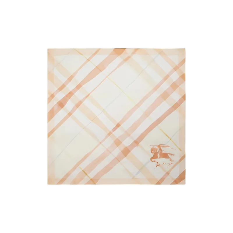 Burberry Watercolour Ekd Motif Checked Scarf-2