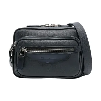 Santoni Calfskin Shoulder Bag Men's Midnight Blue