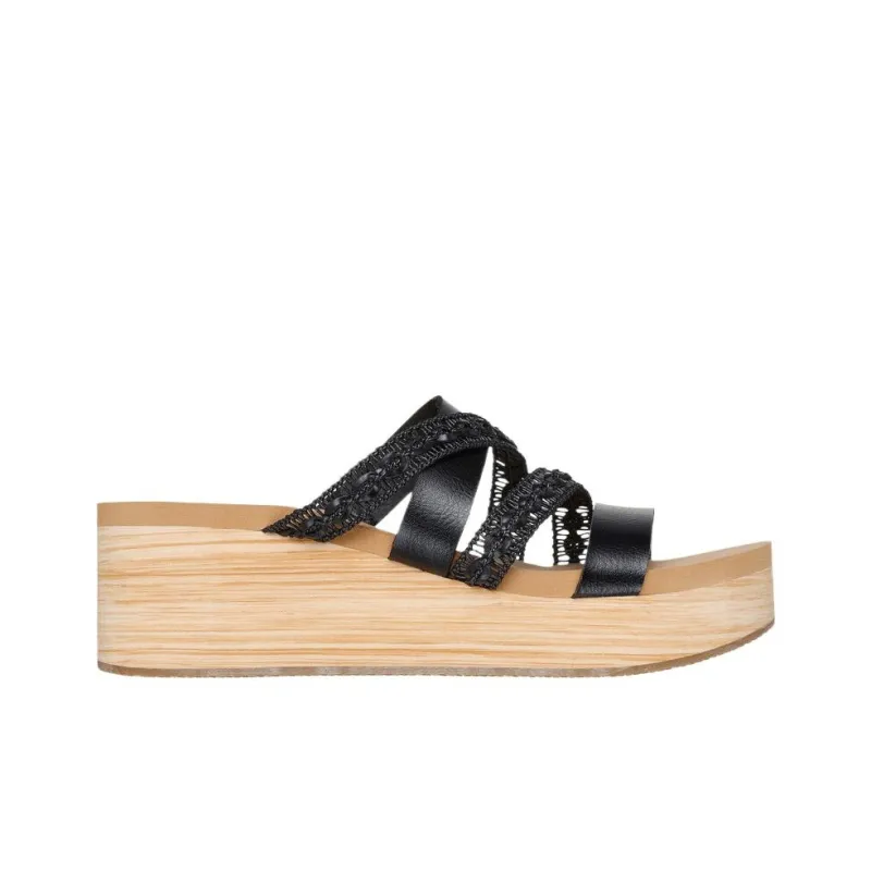 Skechers One Strap Sandals High Heel 5 8cm Women's Black-1
