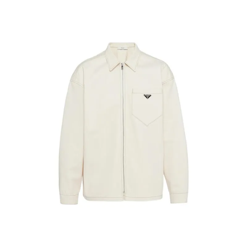 PRADA SS23 Denim Jacket Men's Beige-0