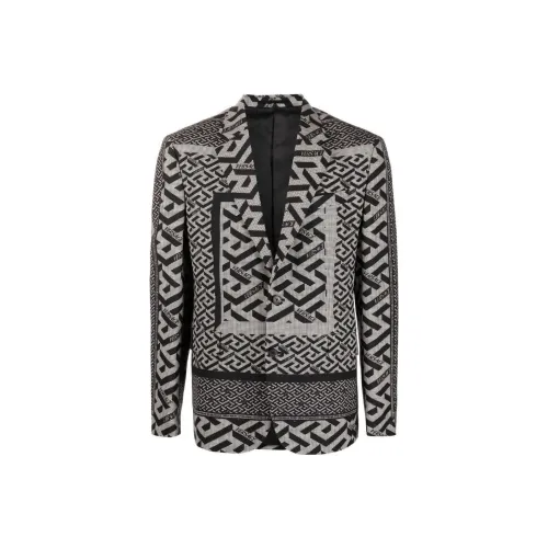 VERSACE Geometric Single-breasted Blazer