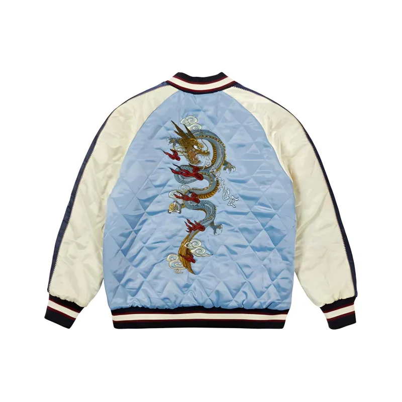 Evisu X PALACE Puffer Jackets Unisex Blue/Pink-0