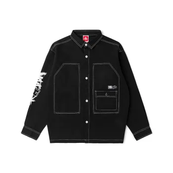 Kappa Denim Jacket Winter And Fall Men's Black