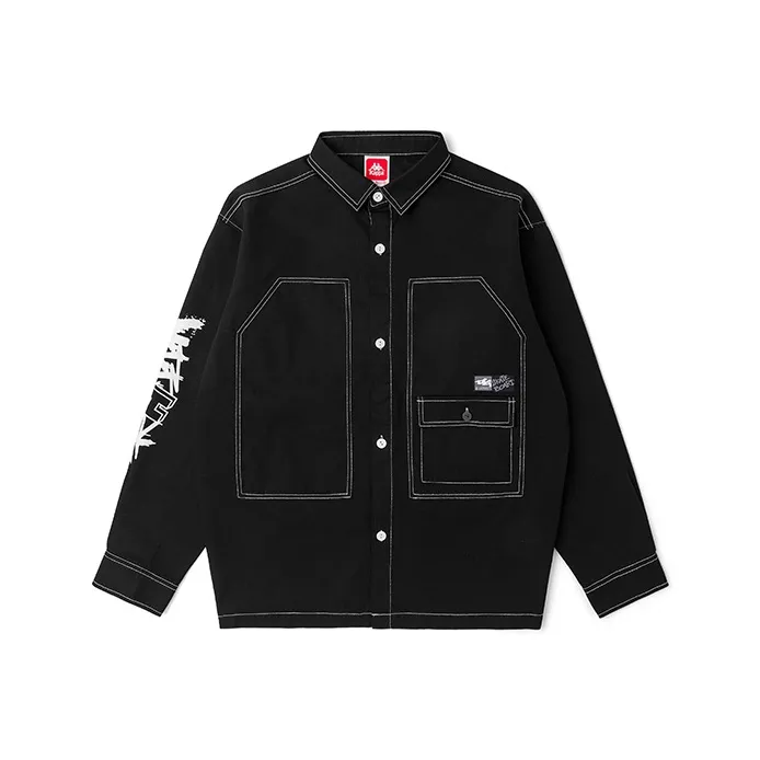 Kappa Denim Jacket Winter And Fall Men's Black-0