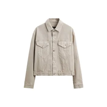 ZARA Denim Jackets Men Light Beige