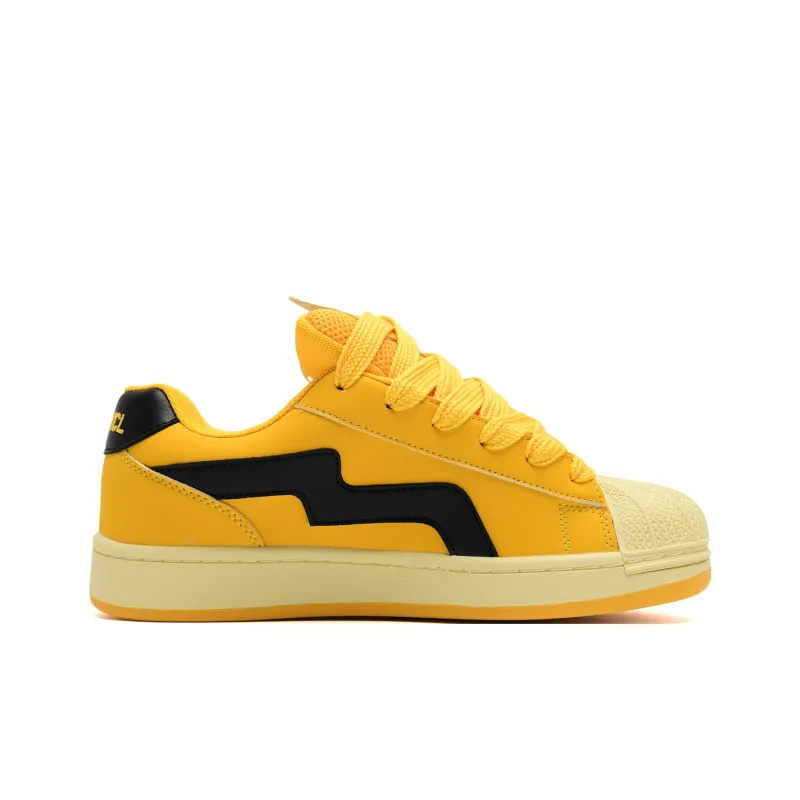 ABCIO Skateboard Shoes Unisex Low Top Cheese Yellow/Cream White/White Blue Red/Burgundy-4