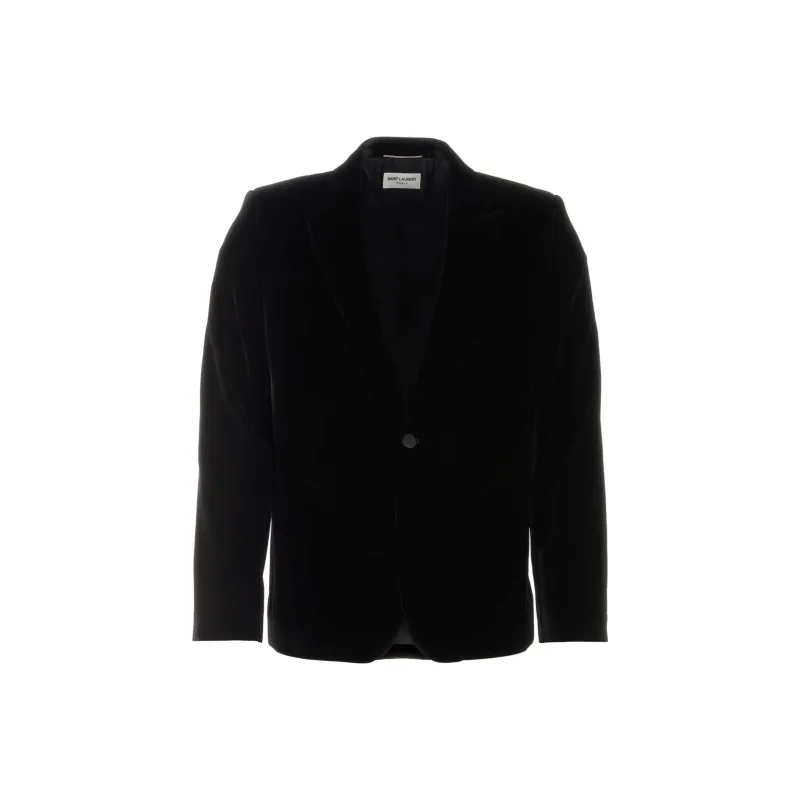 SAINT LAURENT Velvet Long Sleeved Blazer-0