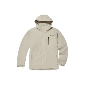 Columbia Outdoor Hiking Waterproof And Breathable Windbreaker Jacket Men's Khaki