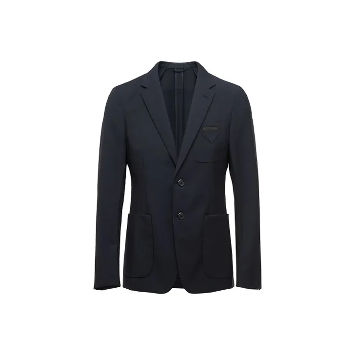 PRADA Single Breasted Logo Patch Blazer-0