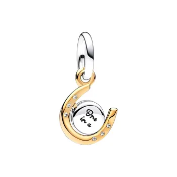 Pandora 14K Gold Plated Gemstone Sterling Silver Cubic Zirconia Pendants Women's Gold/Silver