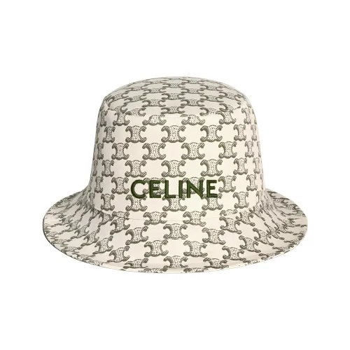 CELINE Bucket Hats Unisex Milk White/Green