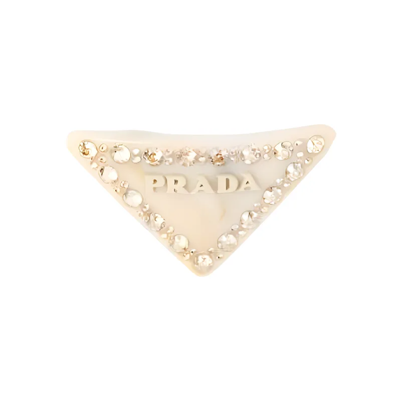 PRADA Triangle logo Hair Clip-1