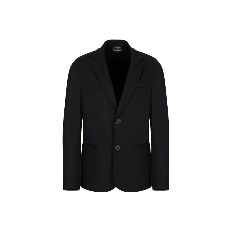 GIORGIO ARMANI Icon Single breasted Jacket In Pure Cashmere Jersey Cloth-4
