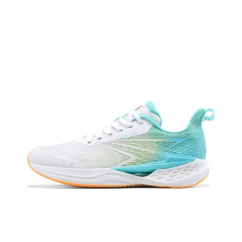 361° Cushioning And Breathable Low Top Sprint Running Shoes Men's White Green
