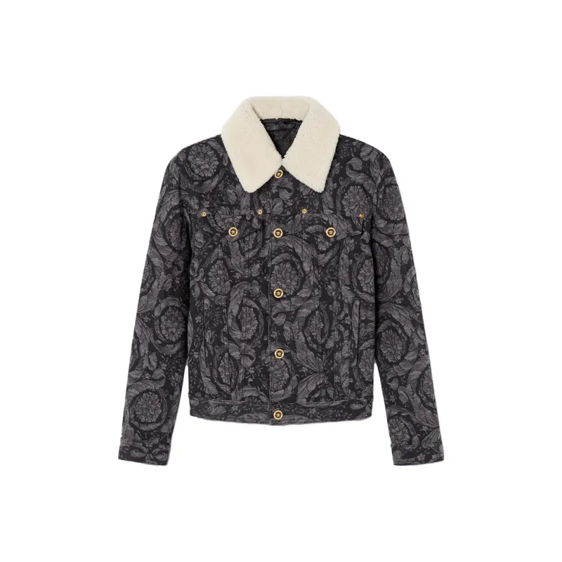 VERSACE SS23 Denim Jacket Men's Black-0