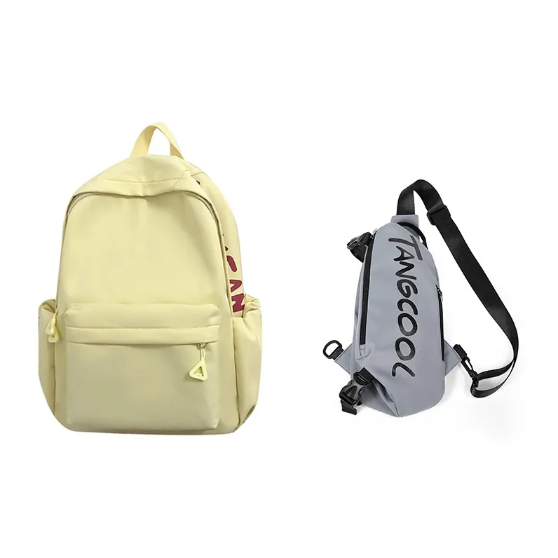 TANGCOOL Nylon Backpack Unisex White/Black/Pink/Blue/Yellow-53