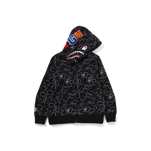 A BATHING APE Neon Camo Shark Full Zip Hoodie