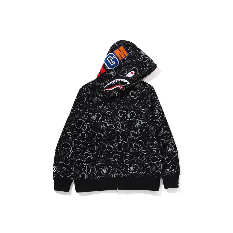 Bape Neon Camo Shark Full Zip Hoodie-0