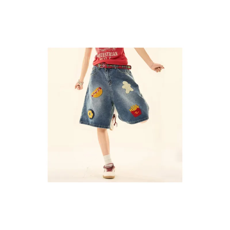 TESTUNG Classic Denim Shorts Unisex Dark Blue Tone-15