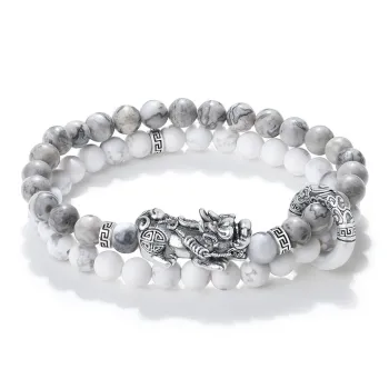 YINCHIE Map Stone Bracelets Men's