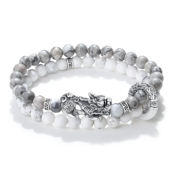 YINCHIE Map Stone Bracelets Men's-0