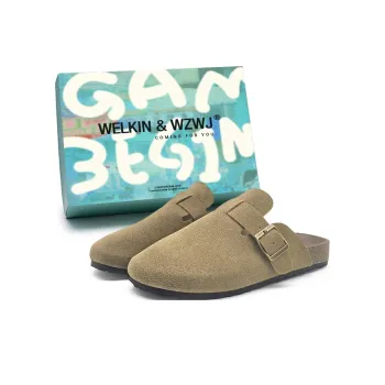 WELKIN&WZWJ Abrasion Resistant Slip Resistant Closed Toe Slippers Unisex Apricot