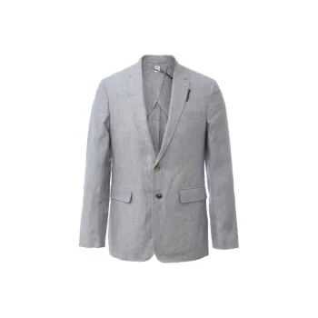 Burberry Business Suits Men Light Gray