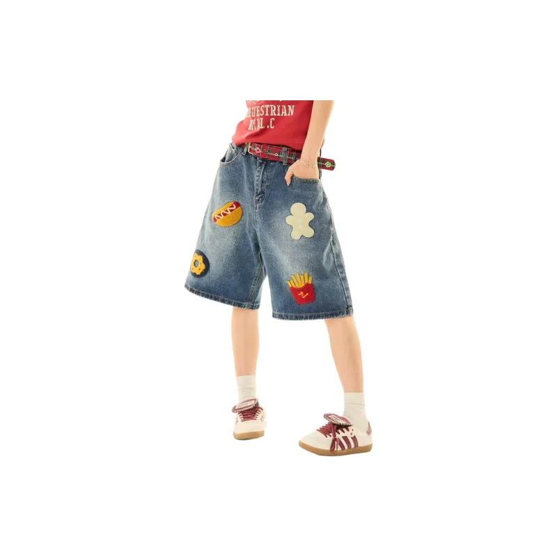 PAINT STAIN Denim Shorts Unisex-17