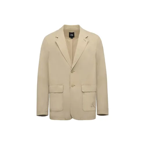 LI NING 1990 Commuter Series Business Suits Men Camel Khaki