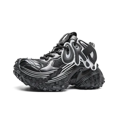 ORD Impact Resistant, Abrasion Resistant, Lightweight, Breathable, Slip Resistant Low Top Chunky Sneakers Unisex Black