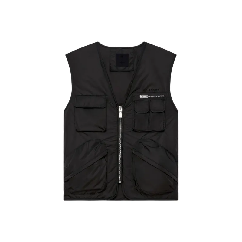Givenchy Zip-Up Logo Embroidered Vest-0