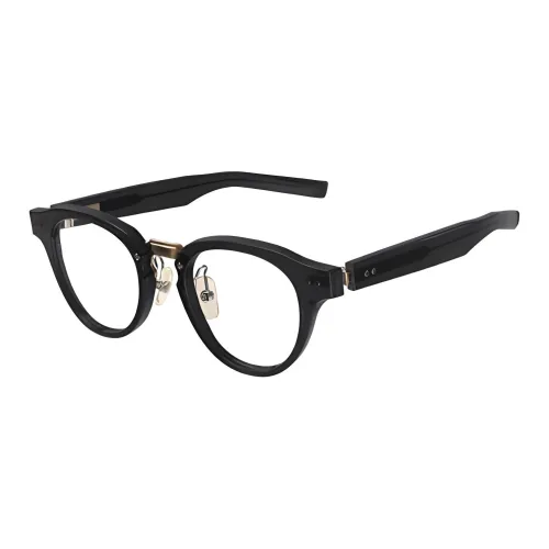 Four Nines Plate Frame Round Eyeglass Frames Unisex Black