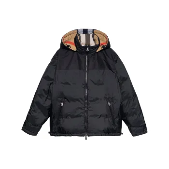 Burberry Reversible Exaggerated Check Nylon Puffer Jacket