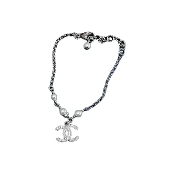 CHANEL Metal, Artificial Pearl, Rhinestone Bracelets Women's Silver