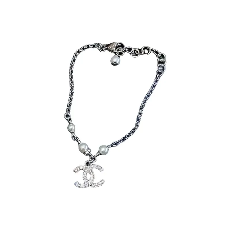 CHANEL Metal, Artificial Pearl, Rhinestone Bracelets Women's Silver-0