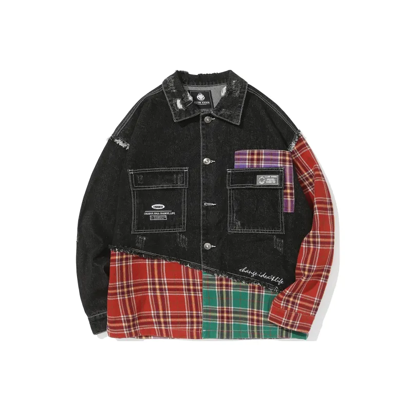 Clubxxhh Loose Fit Denim Jacket Unisex Black-0