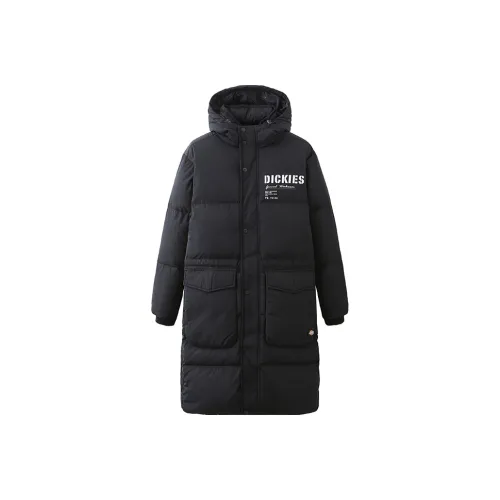 Dickies Letter Hooded Long Down Jacket Men's Black