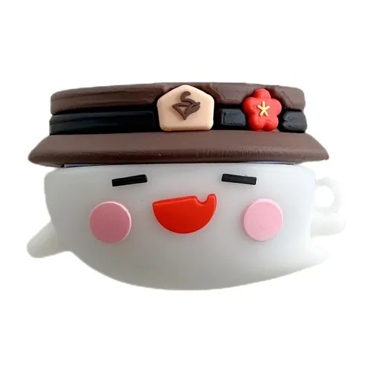 CHRROTA Compatibility With Apple AirPods 4 Silicone Cartoon Hu Tao Ghost Headphone Cases-0