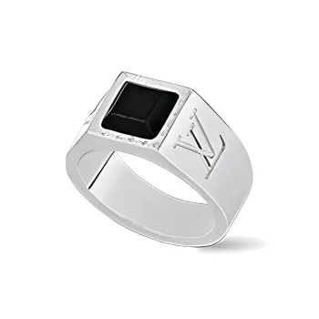 LOUIS VUITTON Lv Onyx Signet Ring