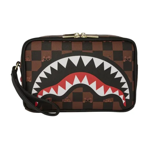 SPRAYGROUND PVC Toiletry Bag Unisex Black & Brown & Multicolor