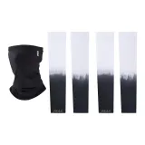 2 Pack White Gray Cooling Arm Sleeves+Black Face Masks
