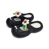 7446-2 Black, 3D Effect Beige Small Flower