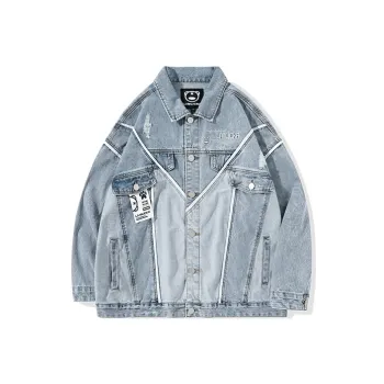 LAMLICKA Loose Fit Denim Jacket Unisex Blue