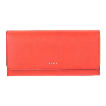 Furla Cow Leather Long Wallets Women's Orange