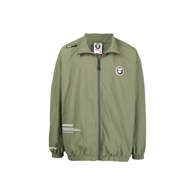 A BATHING APE Logo-patch Zip-up Jacket-12