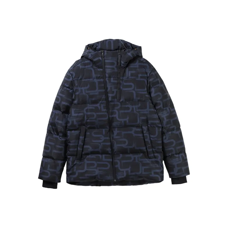 SPYDER Letter Solid Color Hooded Down Jacket Men's-3