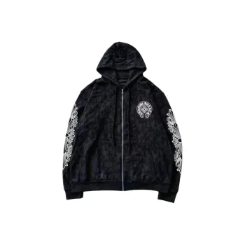 Chrome Hearts Plus Cross All Over Print Zip Up Hoodie