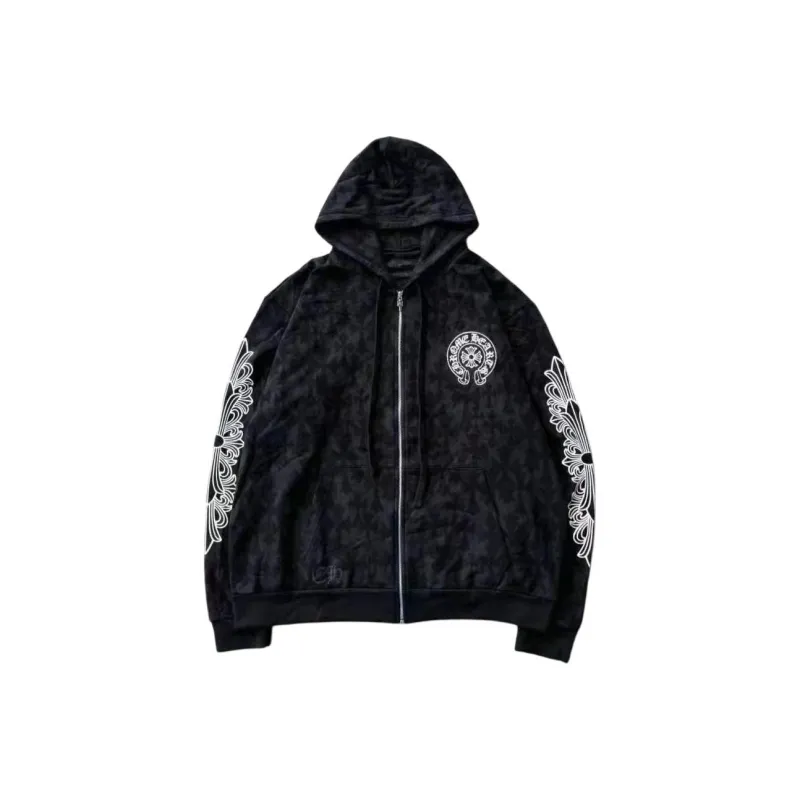 Chrome Hearts Plus Cross All Over Print Zip Up Hoodie-0