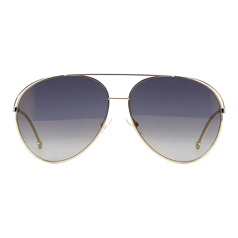 FENDI Titanium Alloy Aviator Sunglasses Unisex Gold-1